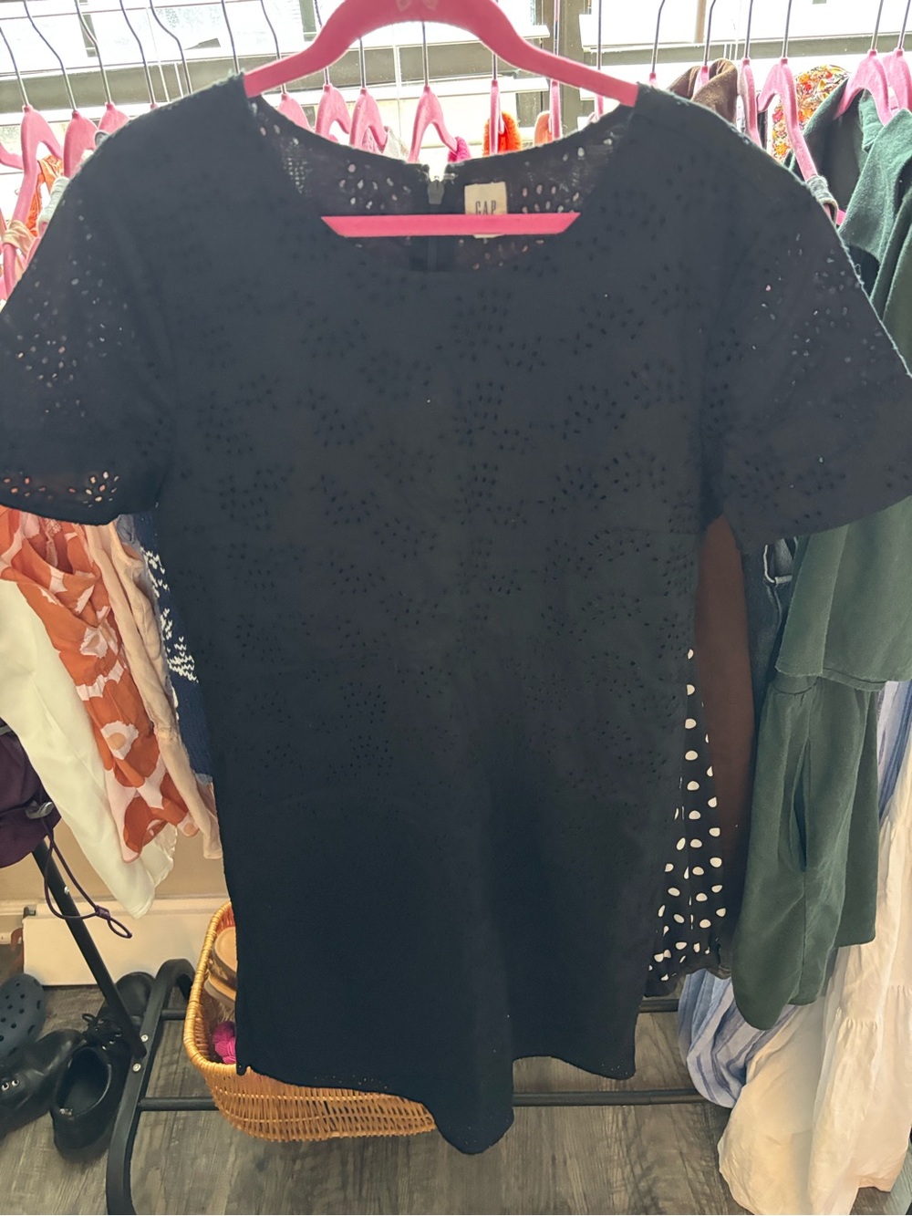 Gap Black Eyelet Dress